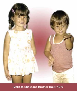 Melissa Shaw and brother Brett, 1977